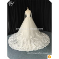 Vestido De Noiva Luxe Robe de mariée en dentelle à manches longues Robe de bal Puffy 2017 Robe de mariée Nébuleuse musulmane